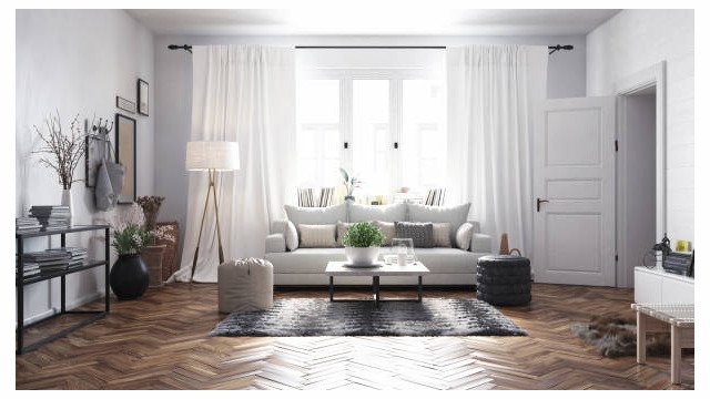 modern living interior design. 3d concept illustration